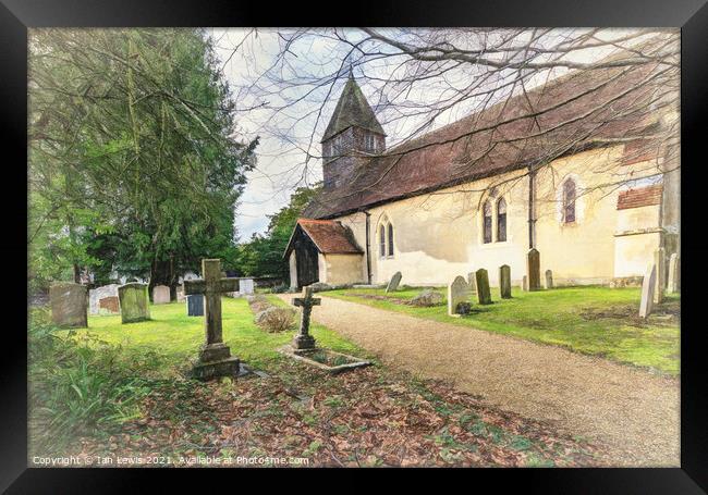 St Laurence Church in Tidmarsh Digital Art Framed Print by Ian Lewis