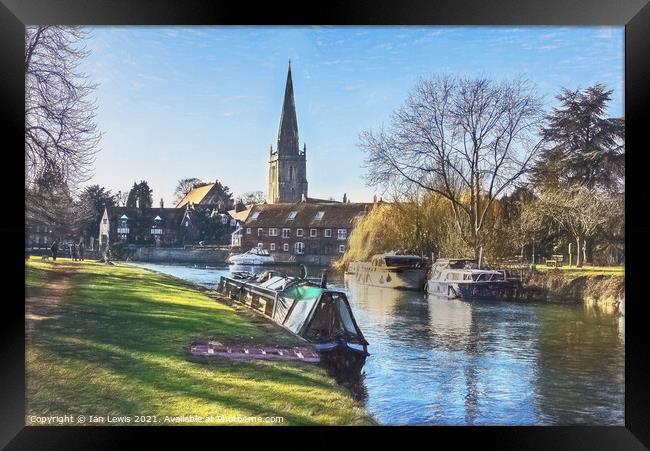 By The Thames At Abingdon Framed Print by Ian Lewis