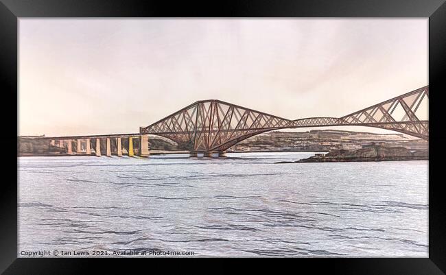 The Forth Bridge as Digital Art Framed Print by Ian Lewis