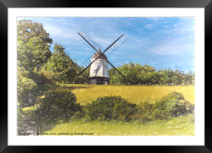 Cobstone Windmill Framed Mounted Print by Ian Lewis