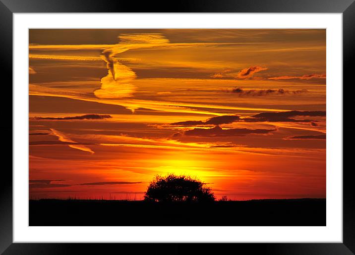 Cley Sunset Framed Mounted Print by Paul Betts