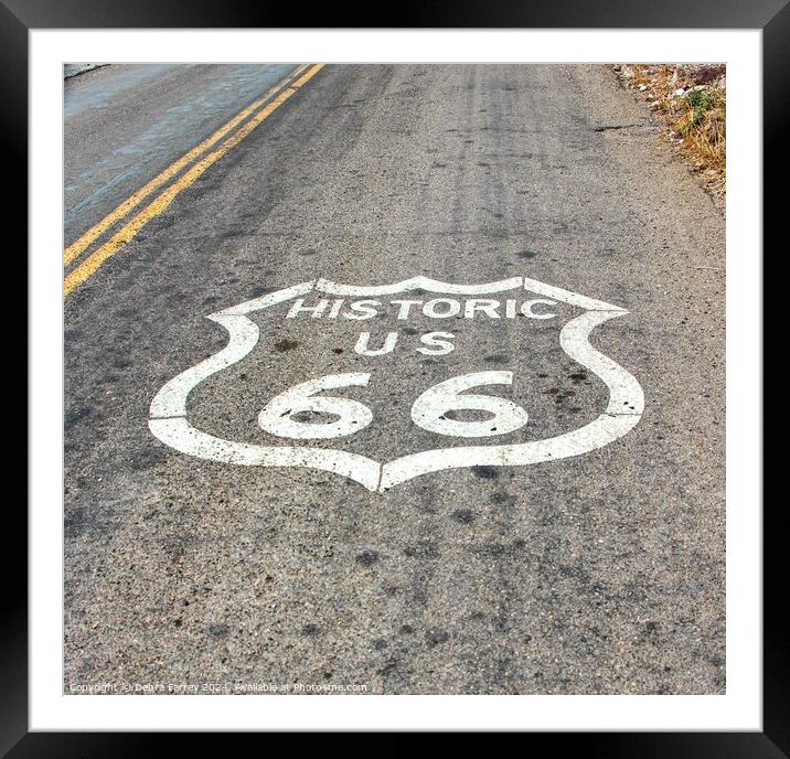 Route 66 Road Trip Framed Mounted Print by Debra Farrey
