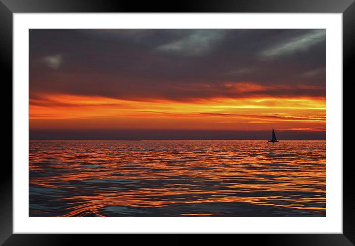  Sunset Sailing Framed Mounted Print by Debra Farrey