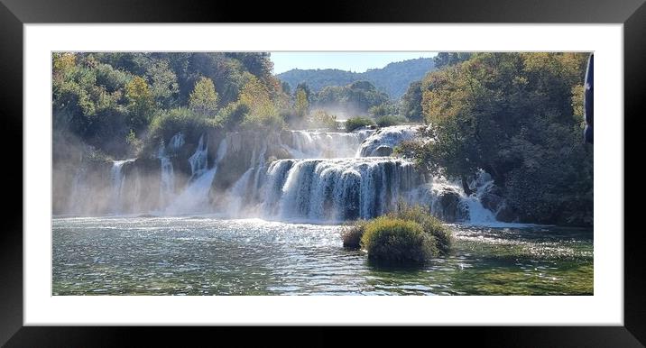 Krka falls Framed Mounted Print by keith sutton
