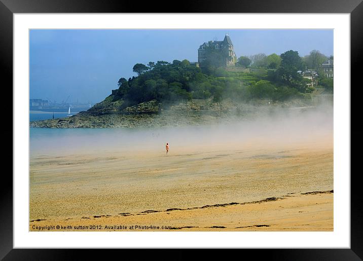 steamy beach Framed Mounted Print by keith sutton
