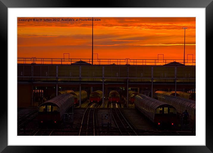 shunt yard sunrise Framed Mounted Print by keith sutton