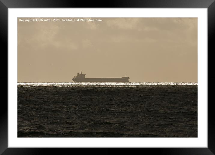lone ship Framed Mounted Print by keith sutton