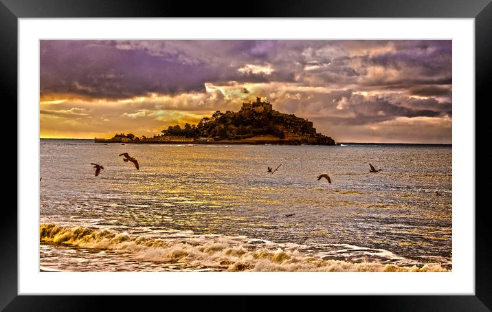 angry sky calming sea Framed Mounted Print by keith sutton