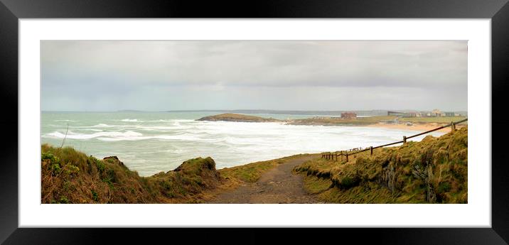 fistral bay Framed Mounted Print by keith sutton