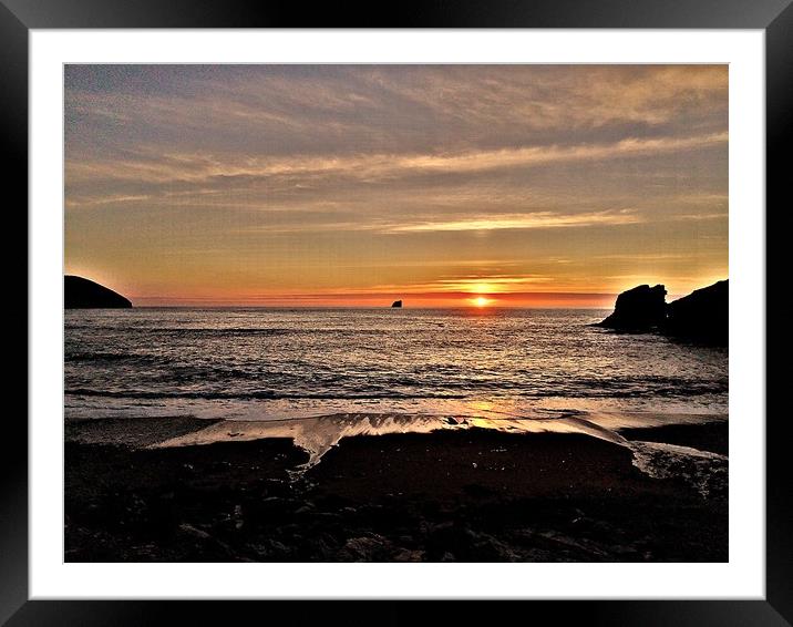 Trevunance sunset Framed Mounted Print by keith sutton
