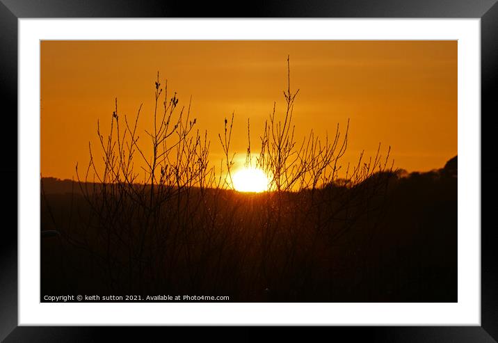 setting sun Framed Mounted Print by keith sutton