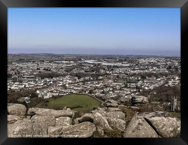 over redruth Framed Print by keith sutton