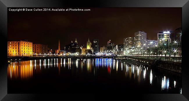 Liverpool Night Light Framed Print by Dave Cullen