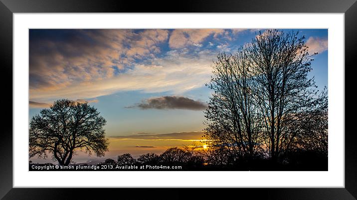 Devon Sunset Framed Mounted Print by simon plumridge