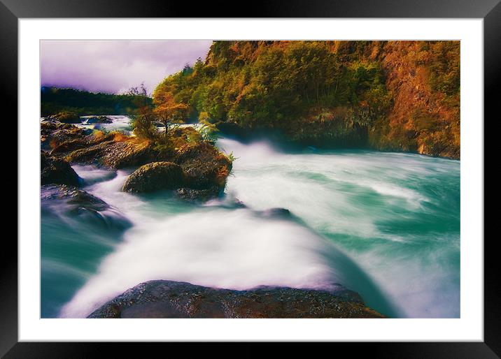 Saltos de Petrohue in Autumn Framed Mounted Print by Paul Fisher