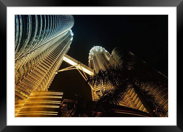 Petronas Towers in colour cast Framed Mounted Print by Paul Fisher
