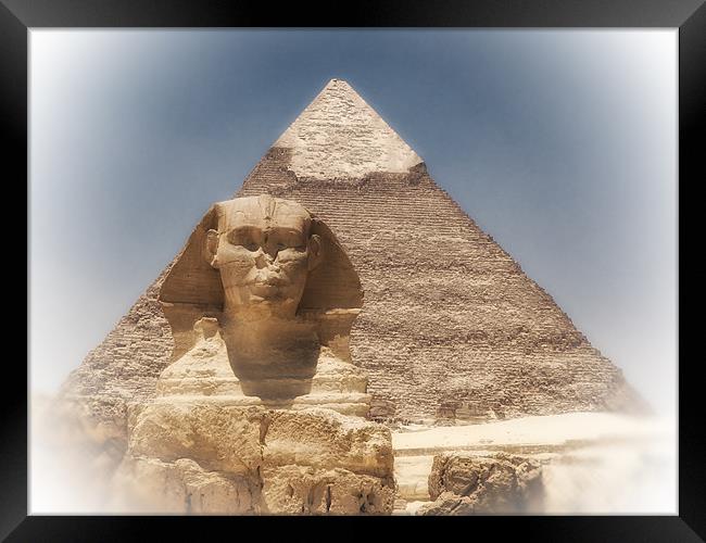 Sphinx and Pyramid Framed Print by Paul Fisher
