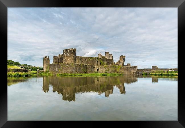  Caerphilly Castle Reflection Framed Print by Andrew Richards