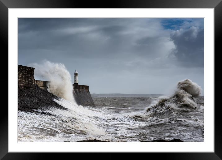 Porthcawl Storm Framed Mounted Print by Andrew Richards