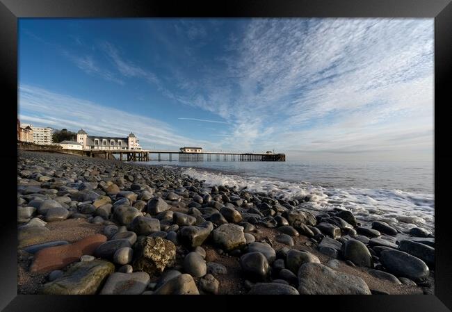 Penarth Pier and beach Framed Print by Andrew Richards