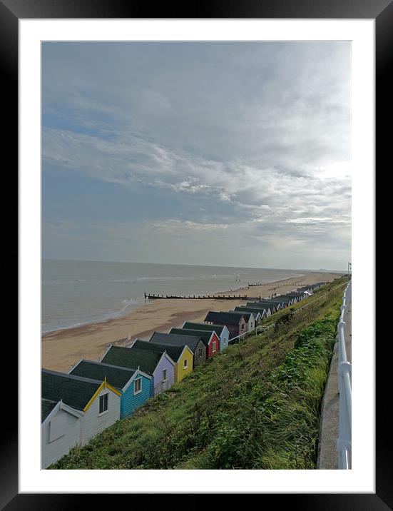 Southwold Beach Huts Framed Mounted Print by Noreen Linale