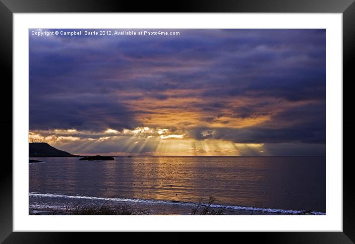 Girvan sunset Framed Mounted Print by Campbell Barrie