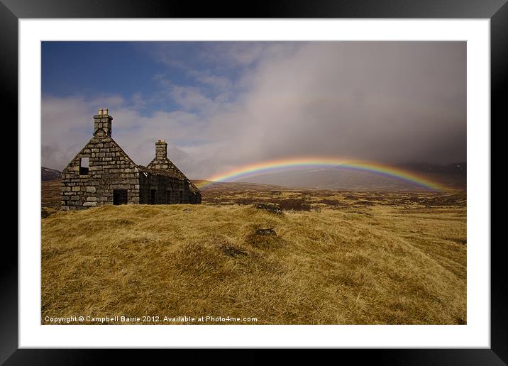 Rainbow over Lubnaclach Framed Mounted Print by Campbell Barrie
