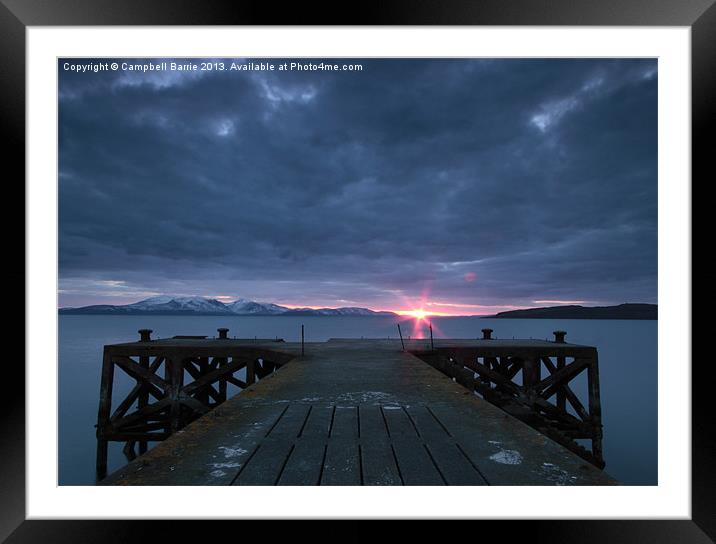 Portencross pier Framed Mounted Print by Campbell Barrie