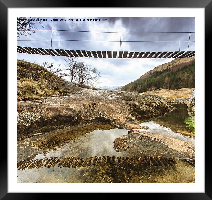 River Finnan footbridge Framed Mounted Print by Campbell Barrie