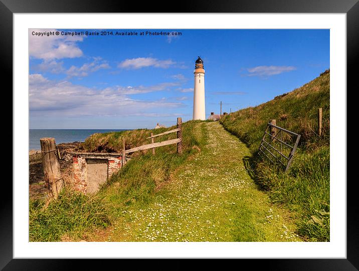 Scurdie Ness lighthouse, Montrose Framed Mounted Print by Campbell Barrie