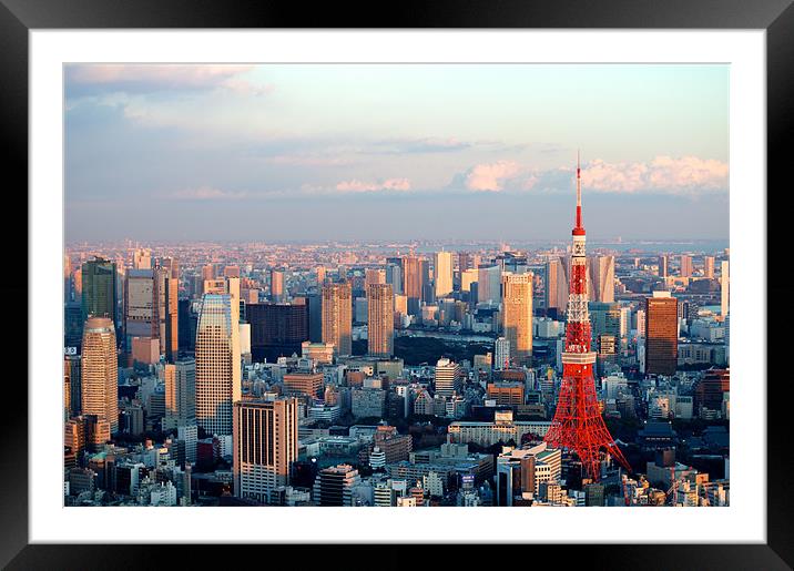 Tokyo Skyline Framed Mounted Print by Christopher Acheson