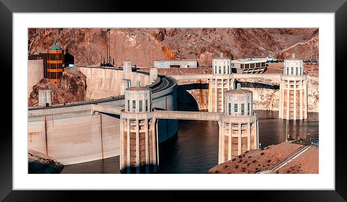 Hoover Dam Framed Mounted Print by Ray Shiu