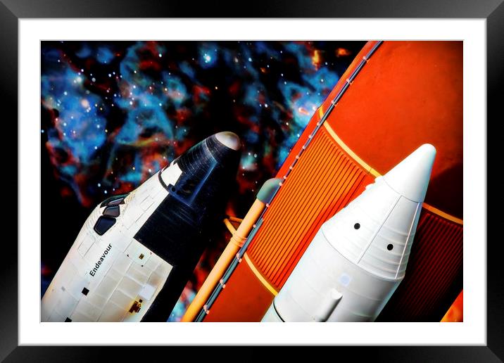 Space Shuttle Framed Mounted Print by Ray Shiu