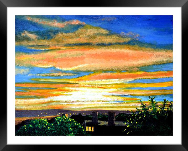 April Sunset Framed Mounted Print by Roger Stevens