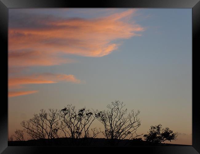 Approaching Clouds at Sunset Framed Print by Roger Stevens