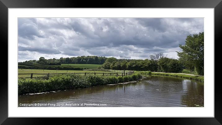 Canal on a cloudy day Framed Mounted Print by Daniel Fong