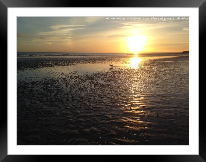 Setting Sun Framed Mounted Print by Penelope Hellyer