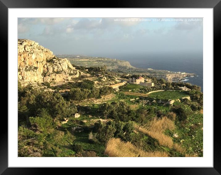 Maltese Landscape Framed Mounted Print by Penelope Hellyer