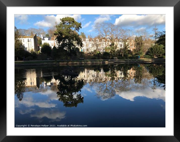Reflections at Alexandra Park Hastings Framed Mounted Print by Penelope Hellyer