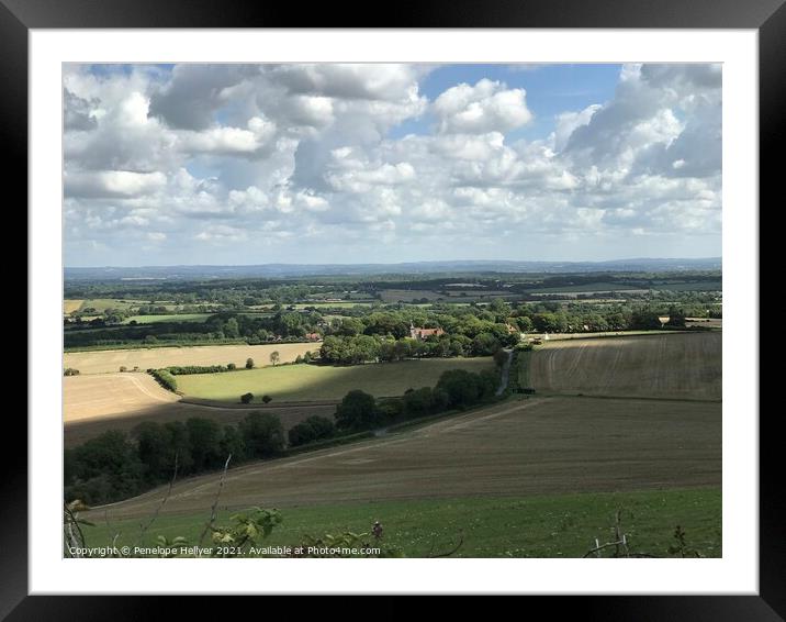 Clouds over the Sussex Landscape Framed Mounted Print by Penelope Hellyer