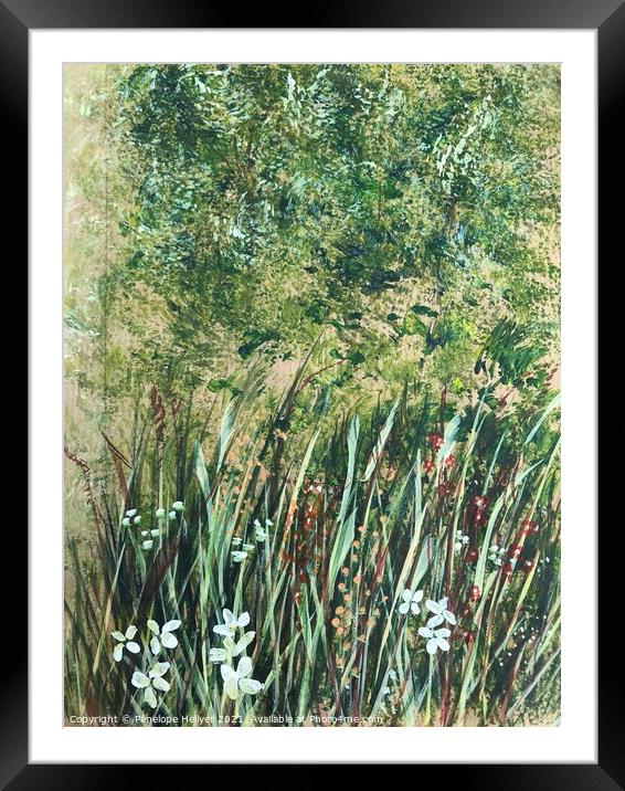Grassy Verge Framed Mounted Print by Penelope Hellyer