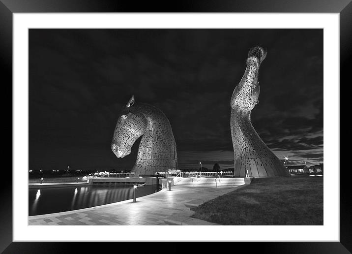 Wide Angle Kelpies Framed Mounted Print by Jim Bryce