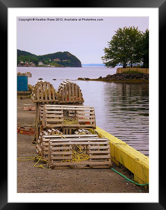 Lobster Pots Framed Mounted Print by Heather Rowe