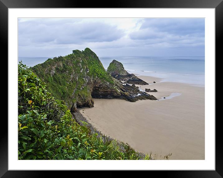 Broadhaven Beach South Framed Mounted Print by Hazel Powell