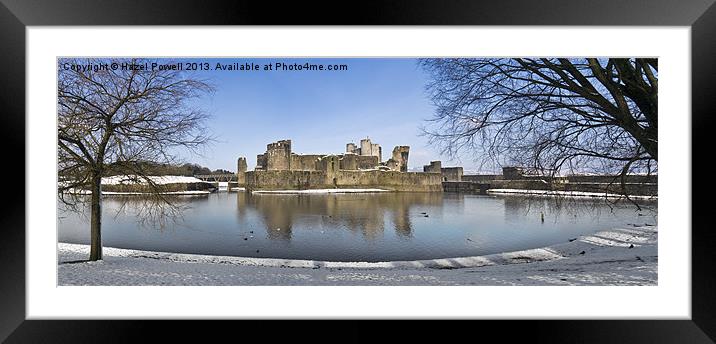 Caerphilly Castle winter time Framed Mounted Print by Hazel Powell