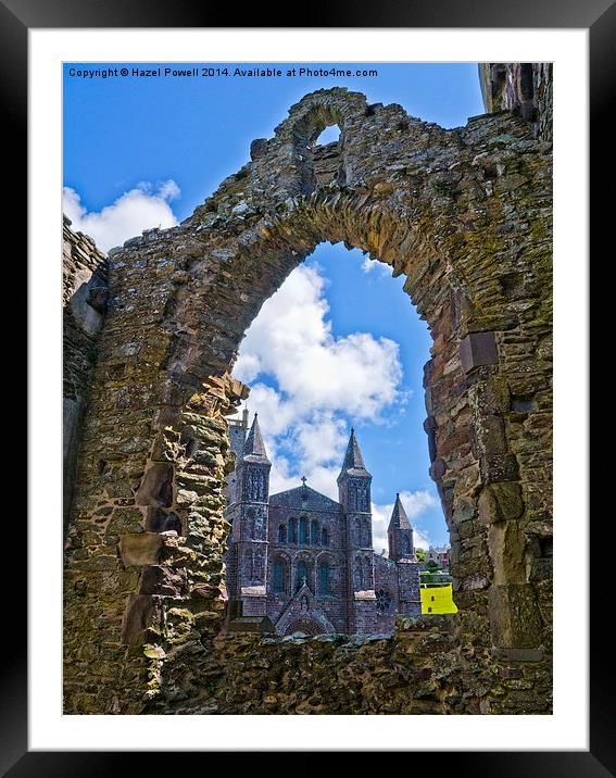  St Davids Cathedral, through Bishops Palace Framed Mounted Print by Hazel Powell