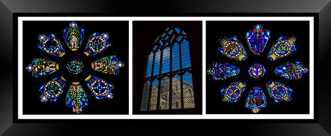  Through the windows of St Davids Cathedral Framed Print by Hazel Powell