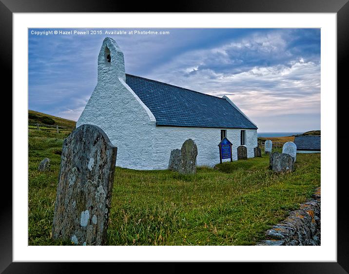The Church of the Holy Cross, Mwnt Framed Mounted Print by Hazel Powell