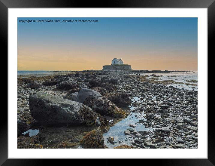 St Cwyfan's Church, Anglesey Framed Mounted Print by Hazel Powell