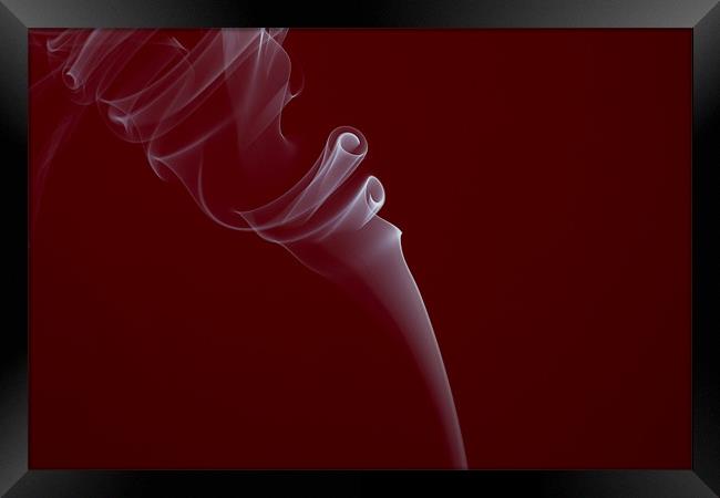 Smoke on red Framed Print by steven ibinson